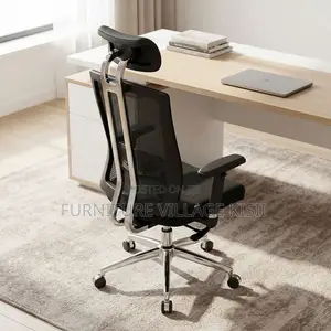 Ergonomic Office Chair With Leather Headrest