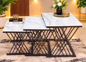 Modern 3 in 1 Executive Squire Pure Marble Table