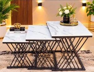 Modern 3 in 1 Executive Squire Pure Marble Table