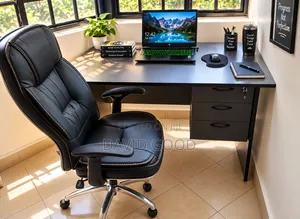 Leather Office Chair and Table