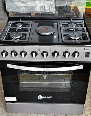 Nunix 60×80 5-Burner Standing Cooker – 4 Gas + 1 Electric