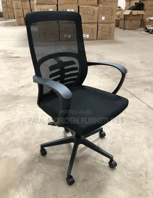 Black Adjustable Office Headrest Chair