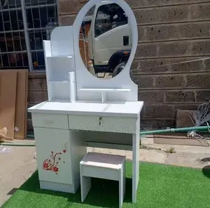 Minimalist White Dressing Table & ChairCombo