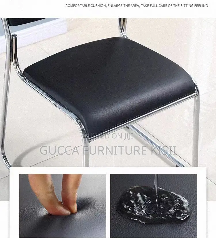 Low Back Leatherette Chrome Office Chair