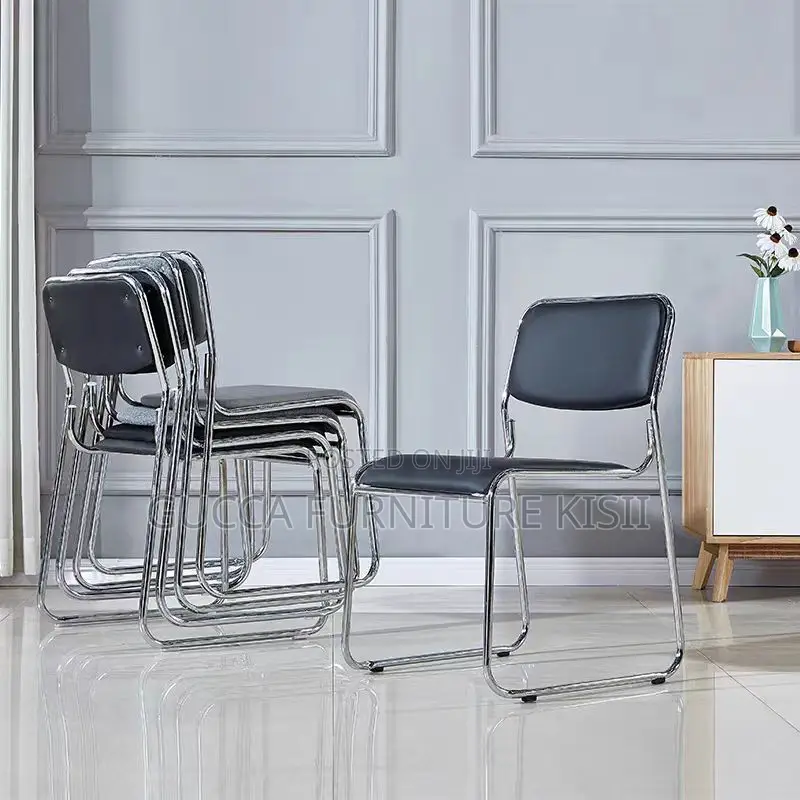 Low Back Leatherette Chrome Office Chair
