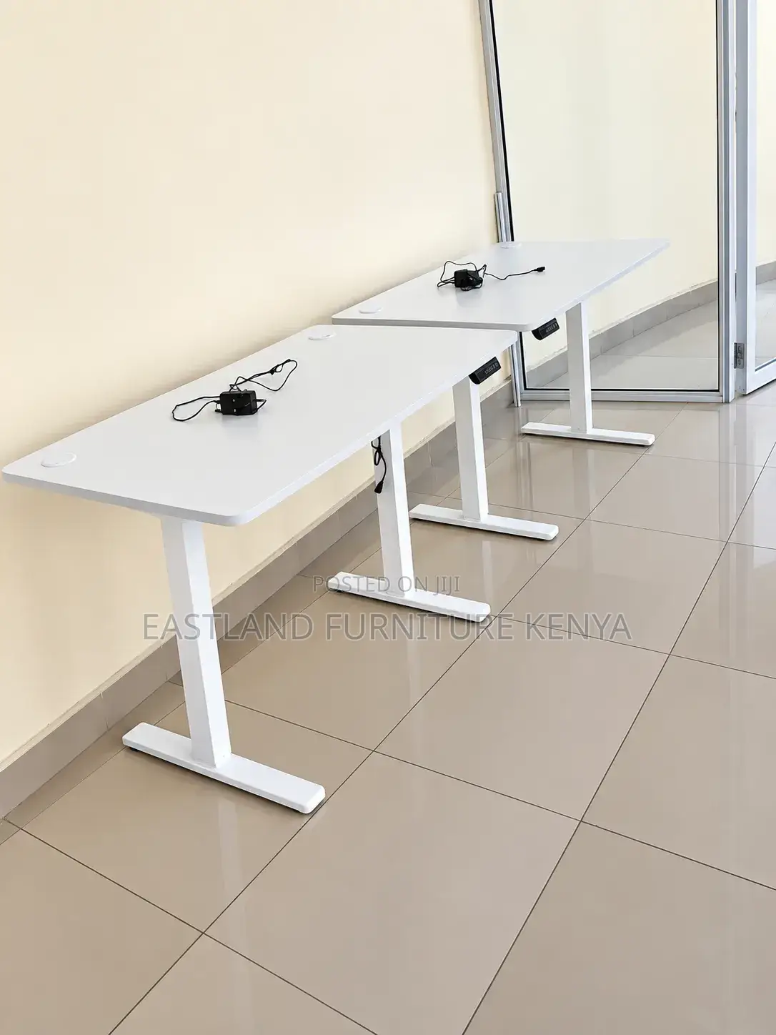 Modern White Electric Height-Adjustable Office Desk