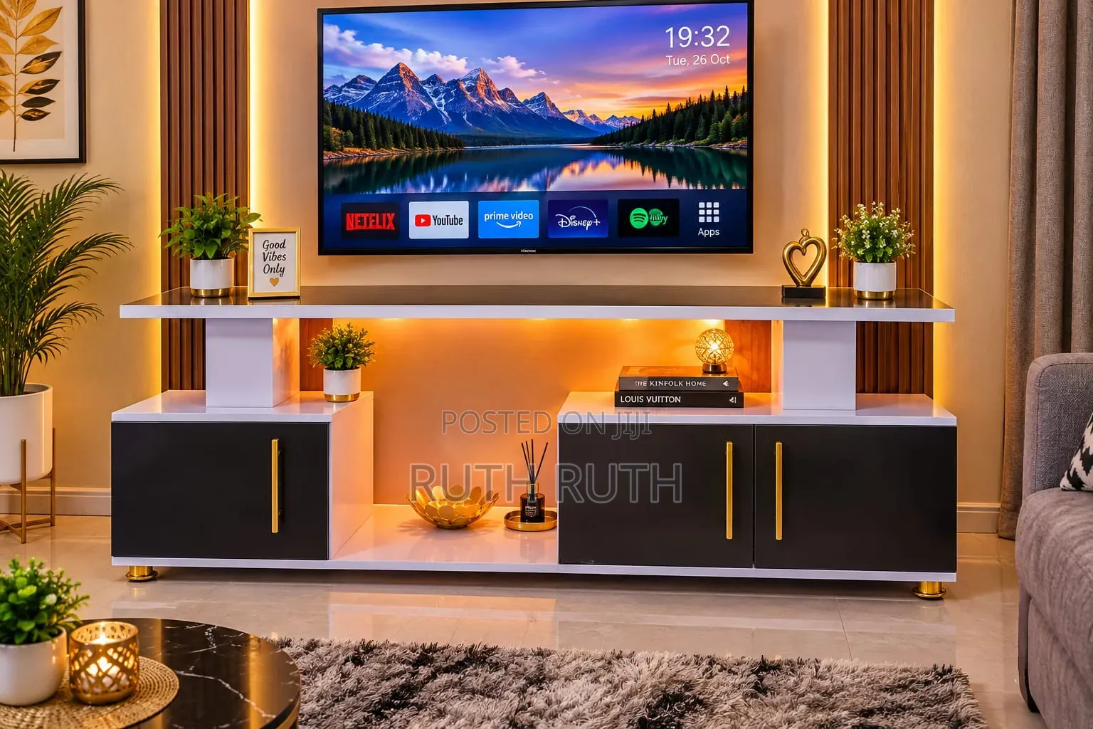 Istanbul 2 Modern TV Stand With LED Lights