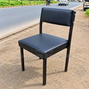Black Padded Office Chair With Strong Metal Stands