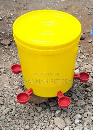 Plastic Bucket-Style Automatic Poultry Feeders & Cups Feeding Ports