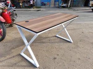 Modern Office Desk With Metallic Stands