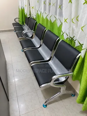 4Seater Office Waiting Chairs With Chrome Arms