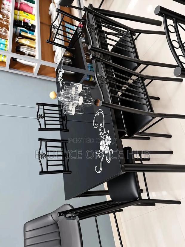 Modern Black 6 Seater Dining Table Set - thumbnail 2