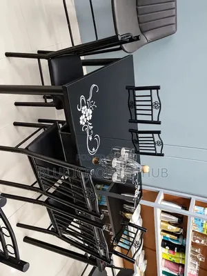 Modern Black 6 Seater Dining Table Set