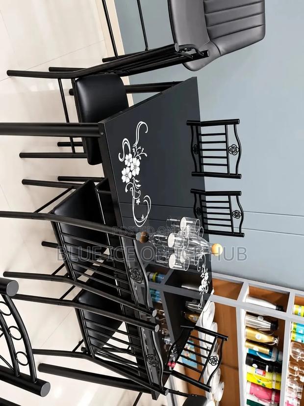 Modern Black 6 Seater Dining Table Set - thumbnail 6