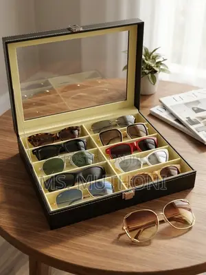 8-Slot PU Leather Sunglasses Organizer Box