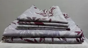 2 Purple Flowered King Size Cotton Bedsheets With 4pillow Cases