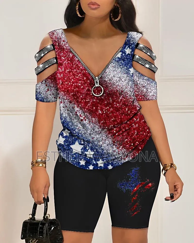 Patriotic American Flag Print Look
