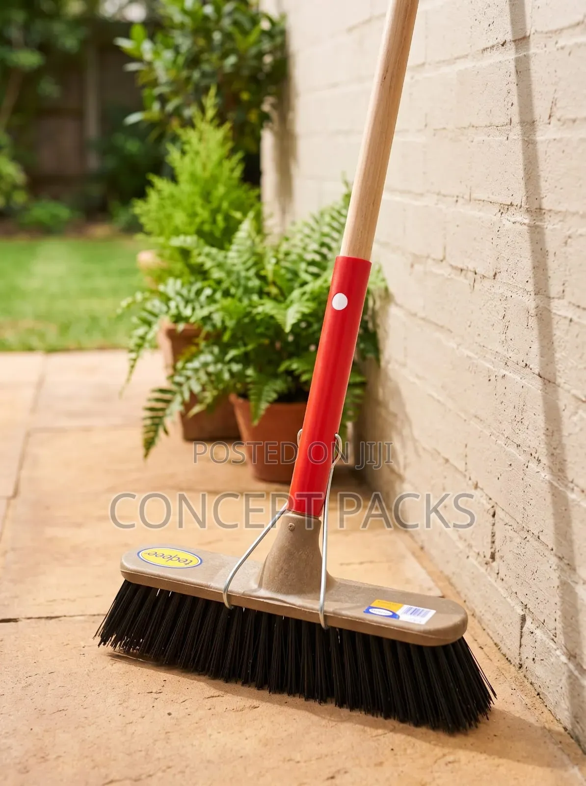Teepee Hard Broom D5FH With Wooden Handle.