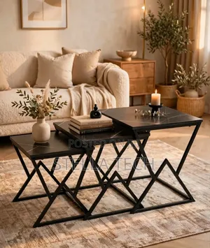 3 in 1 Morden Executive Squire Pure Marble Table