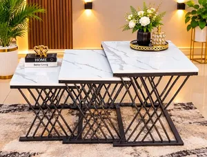Modern 3 in 1 Pure Marble Coffee Table