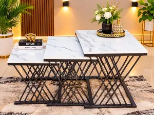 Modern 3 in 1 Pure Marble Coffee Table