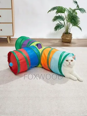 3-Way Collapsible Rainbow Cat Tunnel Toy