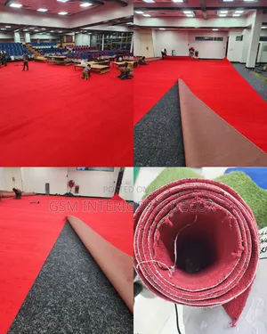 Wall to Wall Office Carpets in Bright Red Dellta