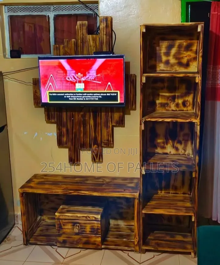 Pallet Wall Mounted Pallet TV Stand