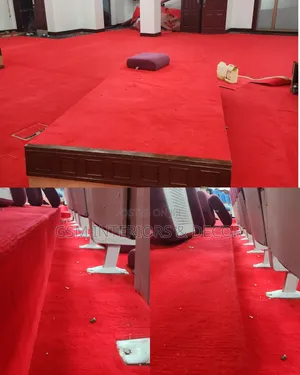 Wall to Wall Office Carpets in Auditorium Installation Screwed