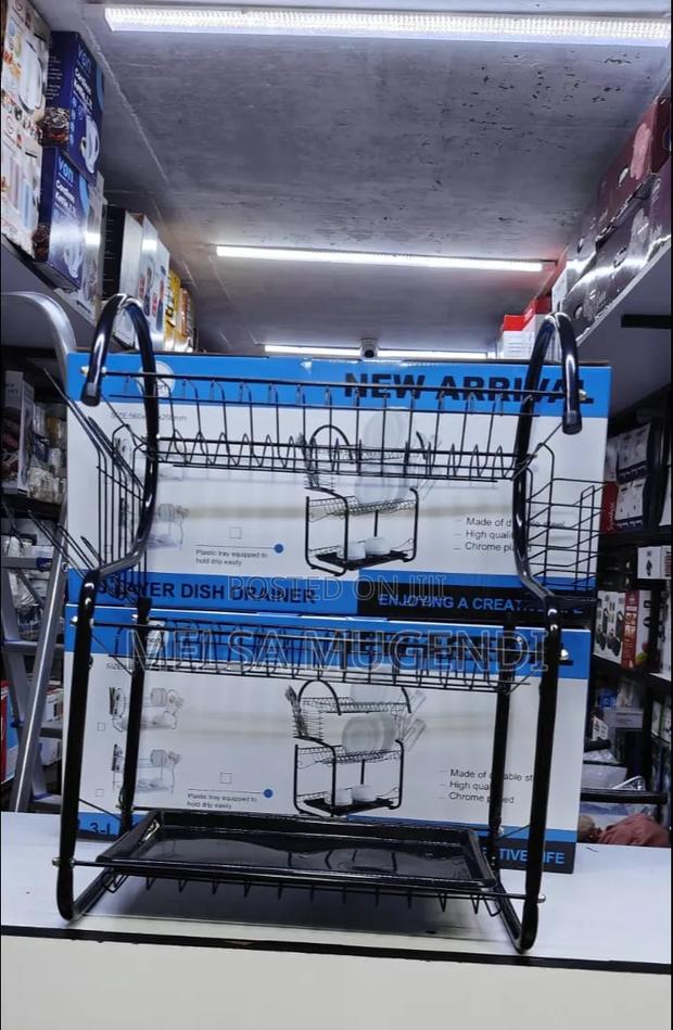 Multi-Level 3 Tier Dish Rack – Space Saver - main view