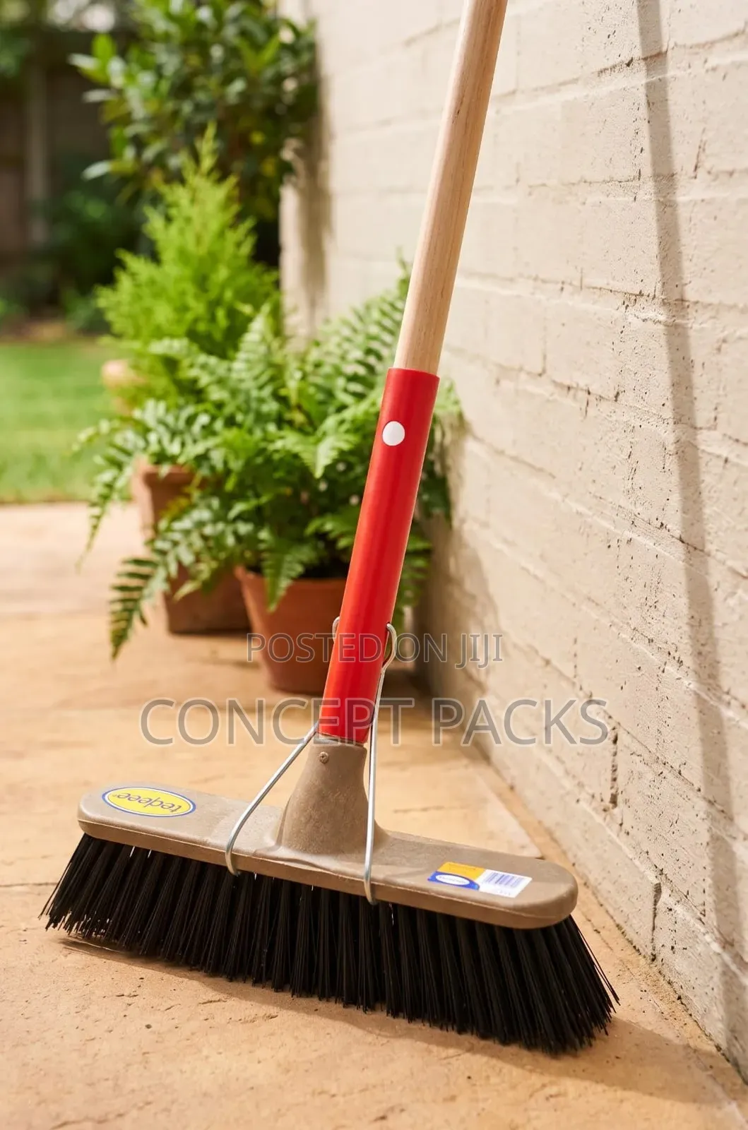 Teepee Hard Broom D5FH With Wooden Handle.