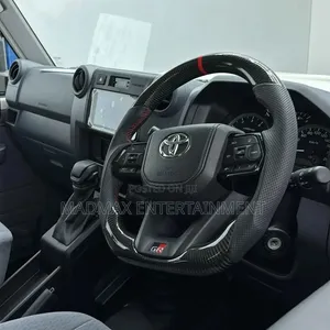 Gr Style Carbon Fiber Steering Wheel on Toyota Land Cruiser 70/76/79