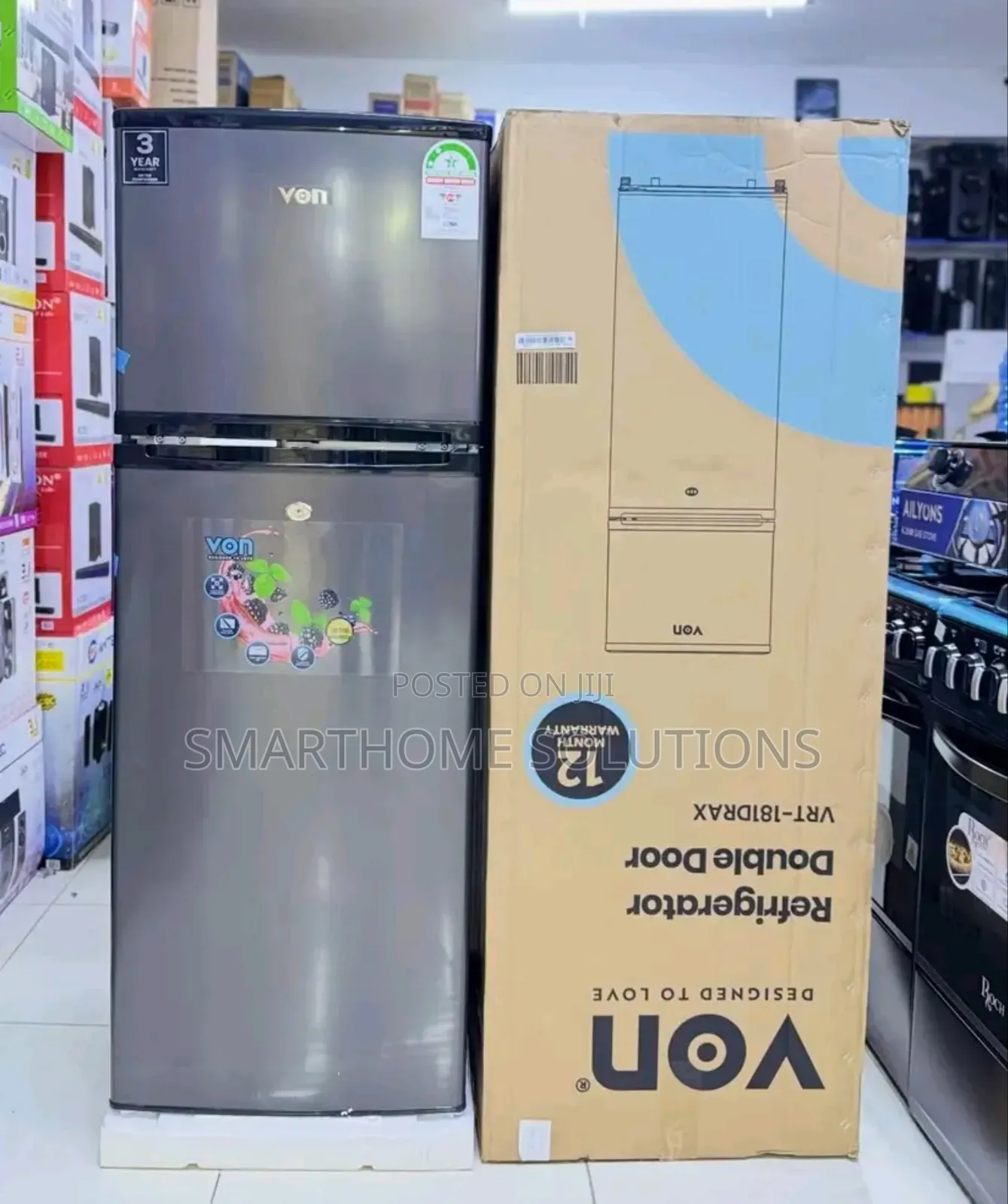 Von Double Door Fridge 181Litres Direct Cool