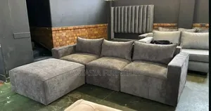 3 Seater Grey Sofa Set + Ottoman