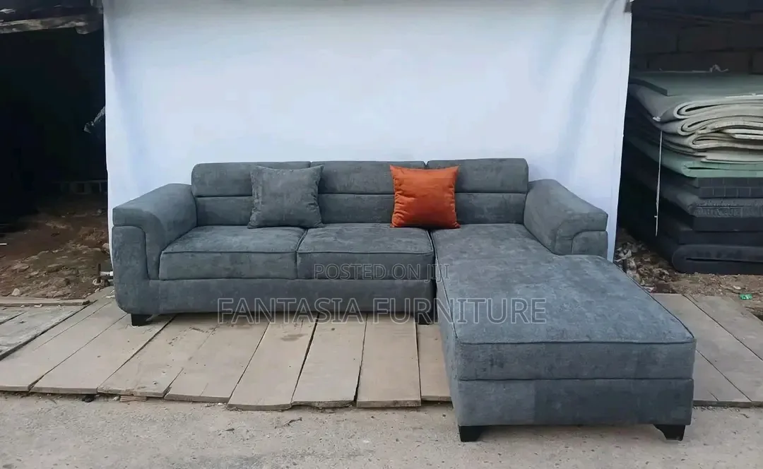Grey 7 Seater L-Shaped Sofa