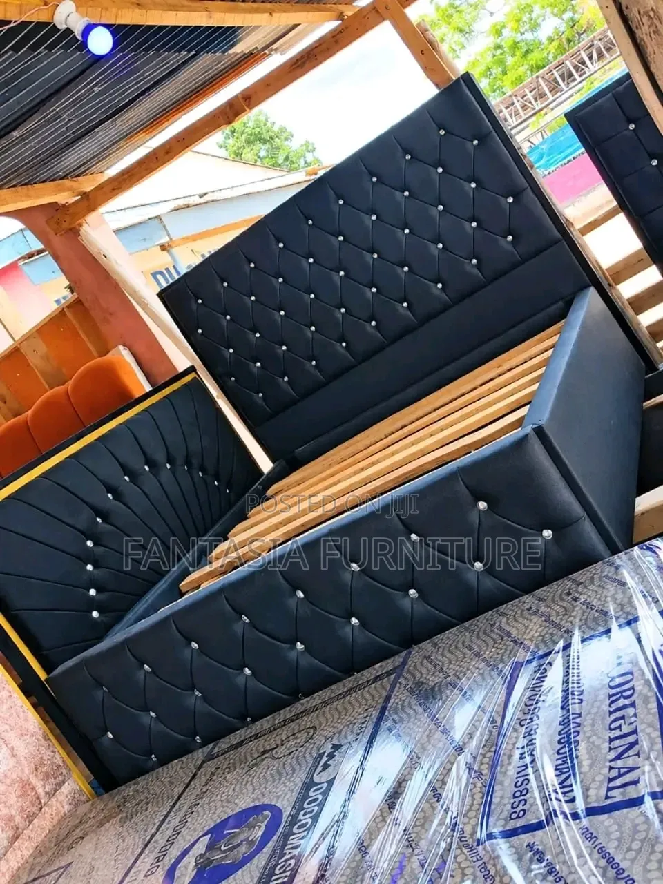 5 by 6 Black Bed