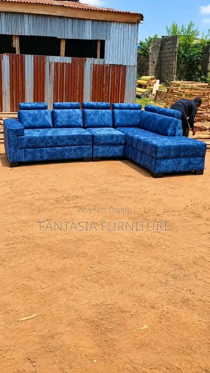 7 Seater Blue Sectional Sofa