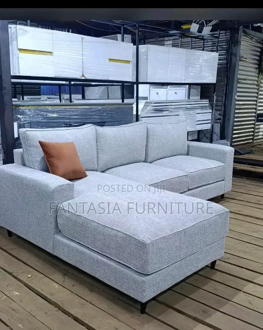 5 Seater Light Grey Sectional Sofa