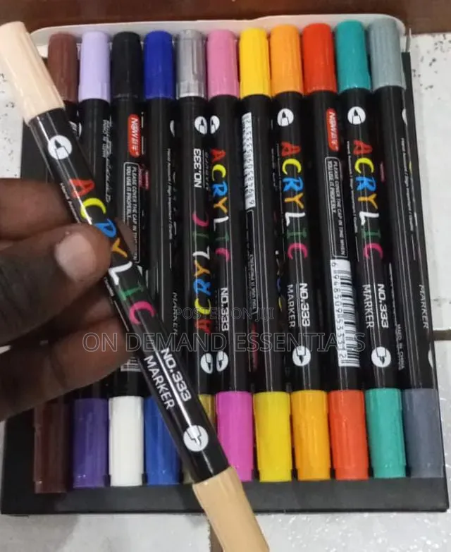 12 PC 24 Colors Acrylic Marker / Double Headed Dual