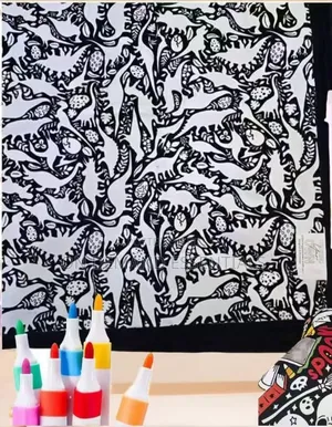 Diy Coloring Blanket With Marker Pens Easy to Clean