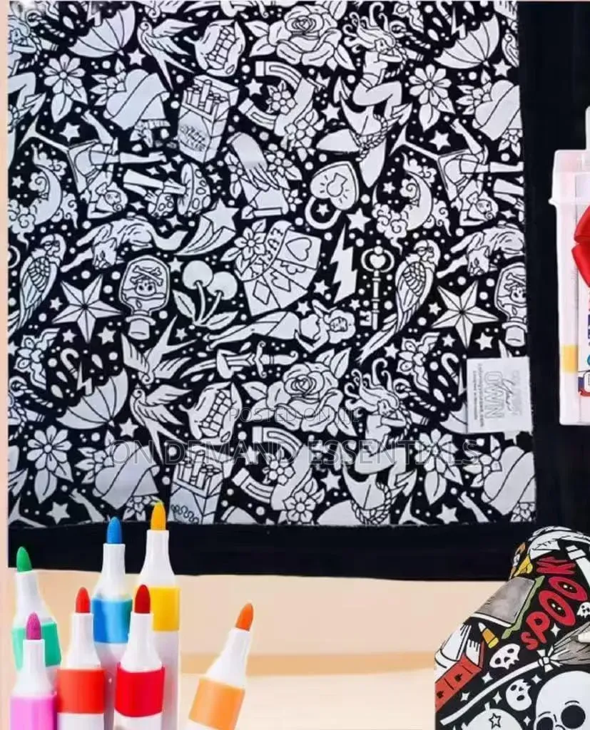 Diy Coloring Blanket With Marker Pens Easy to Clean