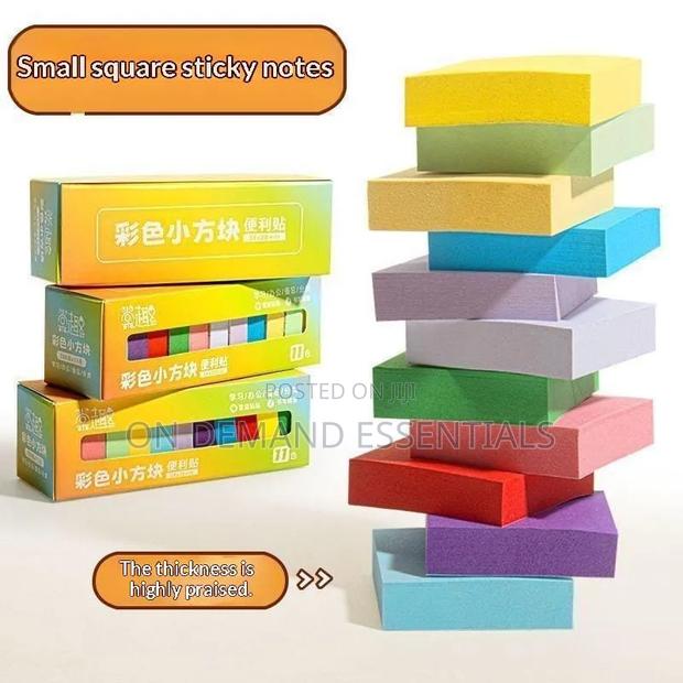 11 Assorted Colors Mini Square Sticky Notes Packaged in a Box - thumbnail 2
