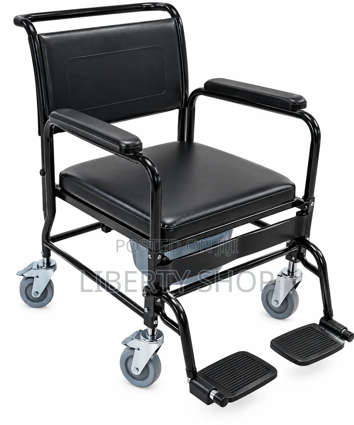 Commode Chair With Padded Seat and Head Rest