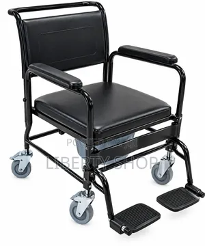 Commode Chair With Padded Seat and Head Rest