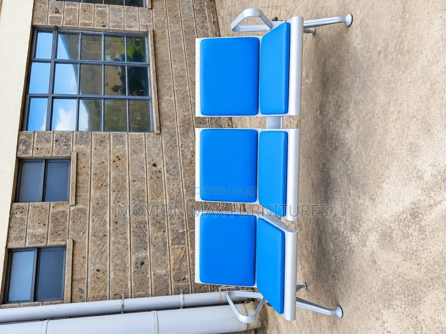 Blue Padded Modern Cushion Bench Seat