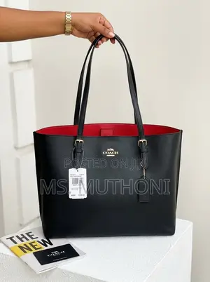 Black/True Red Coach Mollie Tote