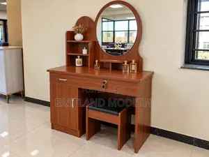 Modern Dressing Table With Mirror and Stool.