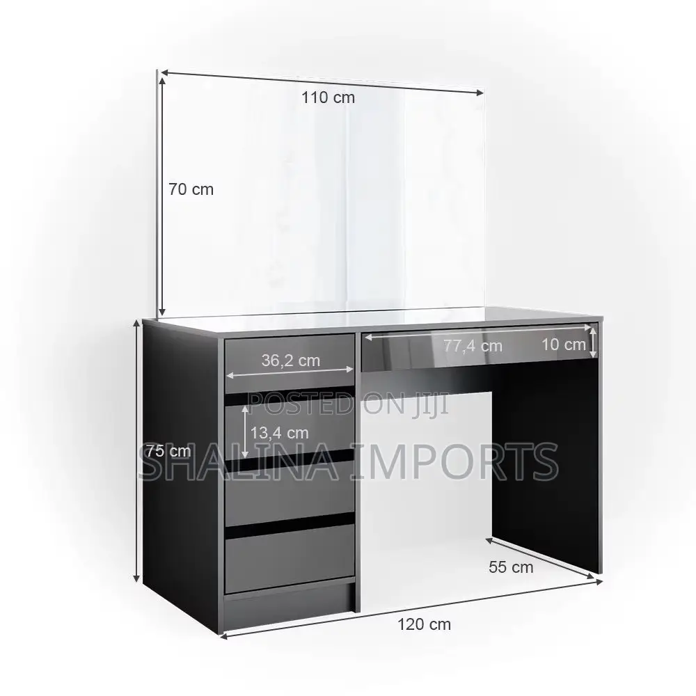 1.2m Imported Modern Black Home Office Desk/Study Table