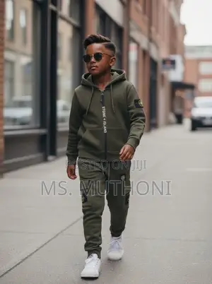 Unisex Stone Island Olive Green Kids' Cargo Tracksuit Set