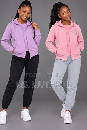 Girls 7-13 Yrs Zip-Up Hoodie and Track Pant Casual Outfit Set